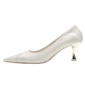 The new Korean version of chic silk pointed thin narrow heels women