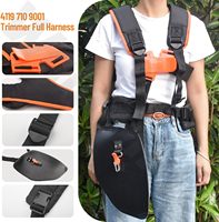 Débroussailleuse à harnais complet noir/orange avec double sangle d'épaule rembourrée pour débroussailleuse et coupe-herbe