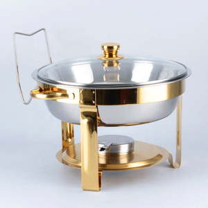 Forniture per Hotel fornello a Buffet, scaldavivande a Buffet, Set per piatti da Buffet con pentola calda rotonda in acciaio inossidabile - Product Image 3