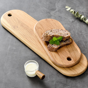 <span class=keywords><strong>Planche</strong></span> à découper en bois de chêne blanc naturel, durable, de forme ovale, pour la cuisine et la restauration - Product Image 3