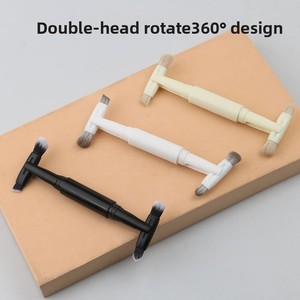 Kit de pochoirs à sourcils rotatifs à double tête avec pinceau en fibres synthétiques, outil de maquillage oblique pour les yeux et les lèvres - Product Image 5
