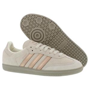 Scarpe Adidas Samba in Camoscio per Donna, Bianco Sporco, Rame Metallizzato, Beige Putty - Product Image 4