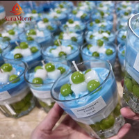Bougie parfumée créative style Boba Tea, parfum raisin vert et mousse de fromage, en pot, cadeau d'aromathérapie pour femmes, chambre à coucher