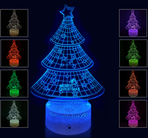 Lámpara Nocturna con Ilusión 3D para Navidad, la Mejor Idea de Regalo para Amigos, Familia, Hogar, Oficina, Decoración de Dormitorio con Sensor Táctil, 16 Colores - Product Image 1
