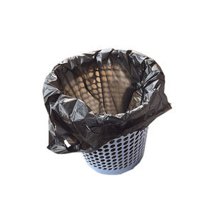 Sac t-shirt en plastique noir simple vente en gros - Product Image 5