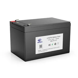 Baterai besi Lithium kemasan 12v Lifepo4 baterai Akku 12v 15ah baterai Lifepo4 untuk sistem energi surya