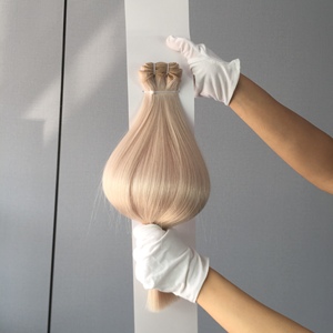 Extensiones de Cabello Humano Eslavo Europeo, Trama a Máquina, Cabello Virgen, Lujosas, Suaves, de Color Claro, Listas para Teñir, Decolorar, Sin Caída - Product Image 1