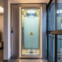 Puerta Batiente Eléctrica Dorada de Diseño Moderno para Elevadores, Ideal para Hogares, Villas, Supermercados y Almacenes