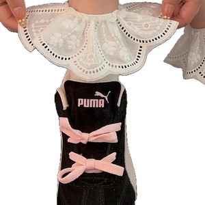 <b>Lace</b> <b>Socks</b> White Women Short Mid Calf Korean Style Sweet Breathable Sweat Absorbing Polyester Fiber - Product Image 1