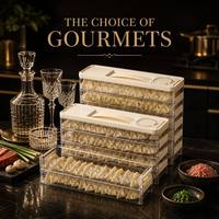 Boîte de rangement étroite pour raviolis, à placer dans la porte latérale du réfrigérateur/congélateur, en plastique alimentaire, seau de conservation