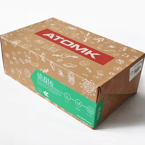 Tùy chỉnh in giá rẻ đồng bằng các tông Stackable giấy carton sóng khởi động Giày vận chuyển hộp với xử lý cho giày - Product Image 4