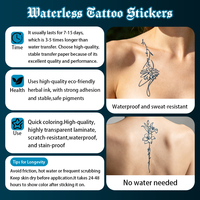 Aangepaste gotische vlinder spinnenweb niet-reflecterende Jagua fruit sap niet-toxische waterloze tattoo stickers voor vrouwen schouderkunst