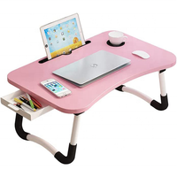 Bureau d'Ordinateur Pliable en MDF pour Lit, Table Moderne Pliante au Design Coloré pour Ordinateur Portable, Étude et Bureau à Domicile