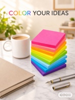 Blocs-notes autocollants personnalisés avec logo imprimé, blocs-notes adhésifs