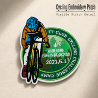 Écusson brodé personnalisé pour cyclisme, vert, pour sports de plein air, à coudre sur les maillots, vestes et vêtements sur mesure