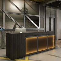 Comptoir de caissier de réception Comptoir de style industriel rétro Restaurant Corner Gym Bar Designs Front Desk