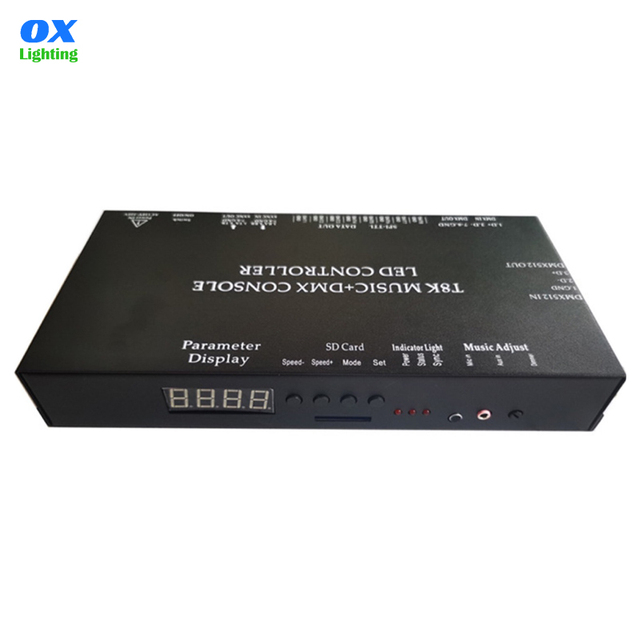T8K Music DMX512 Console Programmable Addressable SPI LED Controller WS2811 WS2812B WS2811 SK6812 RGBW LED Strip LED Controller
