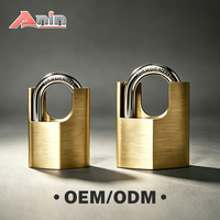 Cadenas en laiton OEM 50mm 60mm, corps en laiton massif semi-couvert, anse en acier trempé pour clôture, portail, abri