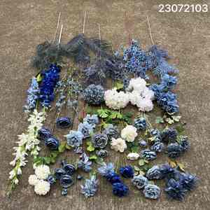 LO-585 Style Minimaliste Européen Variétés Mixtes Bleu Brumeux Faux Fleur Artificielle Bleu Poussiéreux Tiges de Fleurs Artificielles pour Composition Florale - Product Image 2