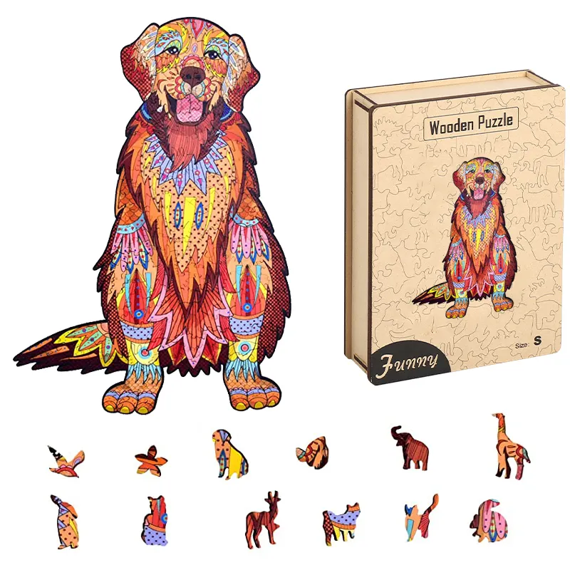 Wholesale A5 A4 A3 Custom Colorful 3d puzzle for adults Wooden Puzzle animal adults 3d wooden puzzle