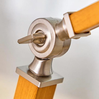 Lámpara de Mesa Industrial Retro con Brazo Ajustable para Interiores, Hogar, Oficina, Sala de Estar, Rincón de Lectura, Diseño Combinado de Metal y Madera, Lámpara de Escritorio