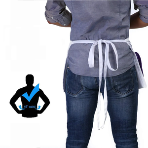 Half Taille Mouwloze Slabbetje Schort Polyester Katoenen Stof Voor Ober En Serveerster Werkkleding - Product Image 5