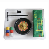 Jeu de mini roulette en plastique de 6 pouces avec tapis et chips