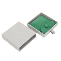 Petite boîte à tiroir rigide avec doublure en velours, fermeture magnétique, laminage mat, doublure en éponge, emballage de bijoux recyclable