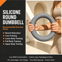 Haltères en silicone antidérapants avec noyau en fer 5LB 8LB 10LB 15LB pour entraînement de force à domicile