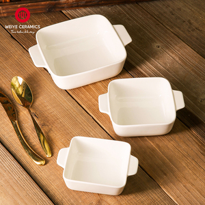 WEIYE Bandeja <span class=keywords><strong>para</strong></span> <span class=keywords><strong>Hornear</strong></span> Rectangular de Cerámica, Resistente a Altas Temperaturas, de Porcelana Blanca, <span class=keywords><strong>para</strong></span> Restaurantes y Cocinas - Product Image 2