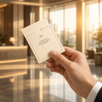 Funda Minimalista Blanca con Relieve para Tarjetas de Hotel, Sobre para Tarjetas de Habitación con Logotipo Personalizado, Suministros Corporativos para Hoteles al por Mayor