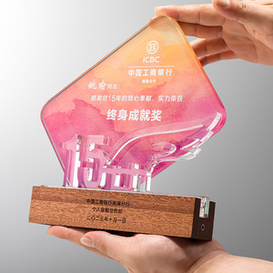 Custom Crystal <b>Trophy</b> Wing Shape Laser <b>Engraved</b> Glass Business Gift For Anniversary Celebration And Outstanding Individual Medal - Product Image 4