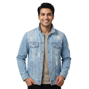 Men <b>Customised</b> Jeans <b>Jacket</b> Latest Design With High Quality Jeans in Wholesale Price Men <b>Denim</b> Jean <b>Jackets</b> - Product Image 1