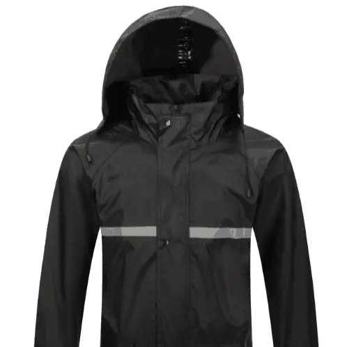 Hiking cycling hooded waterproof long custom rain jacket