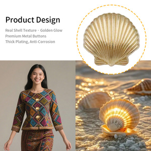 Tùy Chỉnh Kim Loại Hình Dạng Đặc Biệt Nút Chất Lượng Cao Mạ Kẽm Hợp Kim Nút Sao Biển Hình Dạng Vỏ Vàng Nút Cho Womens Quần Áo - Product Image 2
