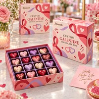 Maßgefertigte Valentinstag-Schokoladen-Geschenkbox mit Boden und Deckel, CMYK-Druck, Beschichtetes Papier, Glänzend Laminiert