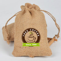Sac en chanvre mini format en promotion, emballage recyclé pour café, en corde de jute et toile de jute, pour bijoux, pochette à cordon, emballage cadeau