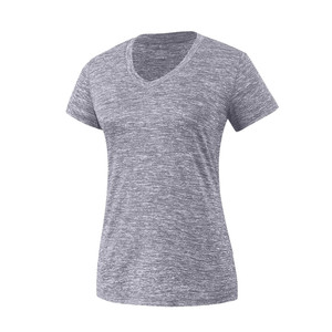 Camiseta Deportiva de Yoga para Mujer, Cuello en V, Manga Corta, Secado Rápido, Color Rojo, Gris, Negro, Poliéster, Ajustada, para Entrenamiento y Ejercicio - Product Image 5