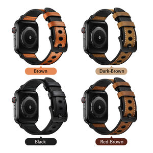 アップルスマートウォッチバンド用22mm高級交換可能レザーウォッチストラップバンド時計シリーズで動作12 3 4 5 6 - Product Image 3