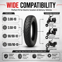 Pneu de trottinette électrique durable 3.50-10 3.00-10, résistant à l'usure, sans chambre à air, pour vélo électrique - Vente en gros usine