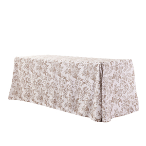 Nappe de table de mariage personnalisée imprimée avec un motif floral <span class=keywords><strong>taupe</strong></span>, 120 pouces, en polyester et <span class=keywords><strong>lin</strong></span>, ronde ou rectangulaire, pour fête de mariage - Product Image 2
