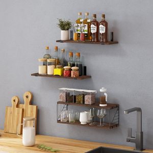 Hot Sell <strong>Dark</strong> Brown <strong>Wooden</strong> Wall Mounted <strong>Shelf</strong> Mroden Style Eco-friendly Floating <strong>Shelves</strong> for Bathroom Living Room Office - Product Image 6