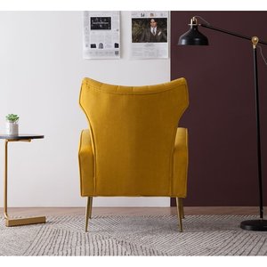Sans Modern Tufted Velvet Leisure <strong>Wing</strong> Back Accent <strong>Armchair</strong> with Metal Legs for Living Room &amp; Bedroom - Product Image 4