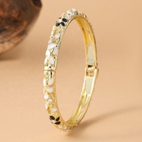 Gelang Wanita Model Vintage Modis Warna Biru Putih Kuno, Berbahan Paduan Seng dengan Hiasan Berlian dan Bunga Kristen, Dilapisi Enamel, Grosir Pabrik