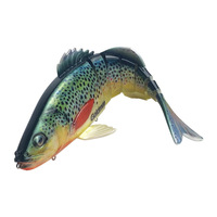Leurre de pêche multi-articulé 7 segments 380mm 450g, robuste, imprimé en 3D, coulant, en ABS, pour achigan, brochet, muskie, tête de serpent