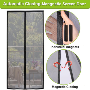 Cortina de puerta de ventana de pantalla de diseño moderno personalizada cortina de mosquito de fibra de vidrio magnética manos libres HJX Red de puerta de fibra de vidrio - Product Image 3