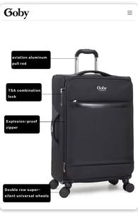 Valise Souple Personnalisée Goby London de Haute Qualité 4 Roues 20/24/28/32 Pouces, Sacs de <span class=keywords><strong>Voyage</strong></span> Oxford Étanche à Fermeture Éclair - Product Image 3