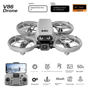 Drone V86 en gros avec positionnement par flux optique, évitement intelligent des obstacles, servo-commande et télécommande pliable - Product Image 5