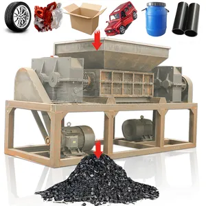 China Household Used Car Tyre Automobile bumpers pre-crushed tools Double Shaft Crusher Recycling Shredders Machine Plant Prices