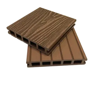 Revêtement de sol extérieur en faux bois plastique recyclé Composite bois massif Wpc Revêtement de sol extérieur alternatif Plancher de jardin Terrasse